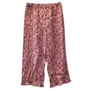 Carters Girls Pink Satin Cat Heart Print Pajama Pants Ruffle Hem - Size 3T